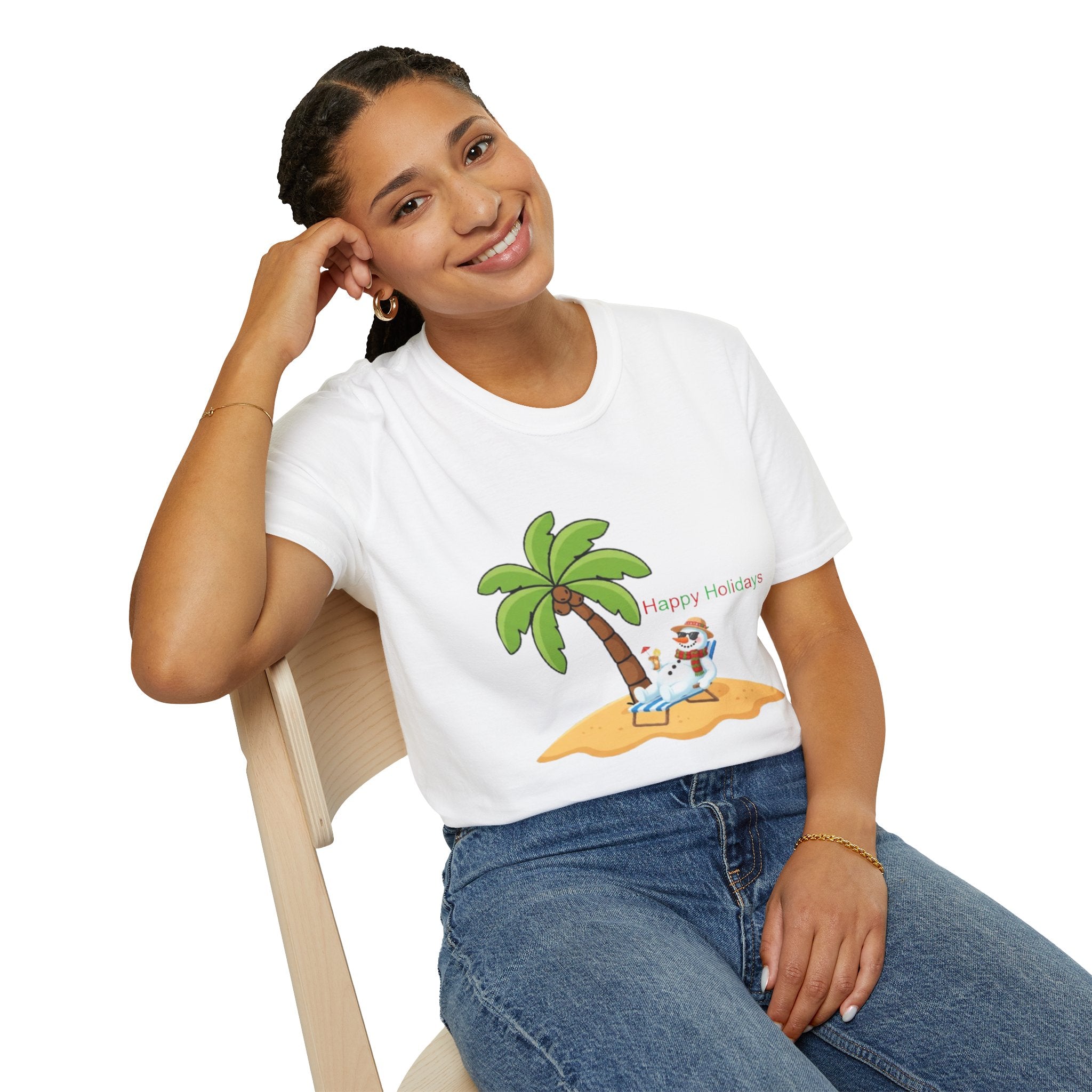 Happy Holidays Snowman Unisex Softstyle T-Shirt